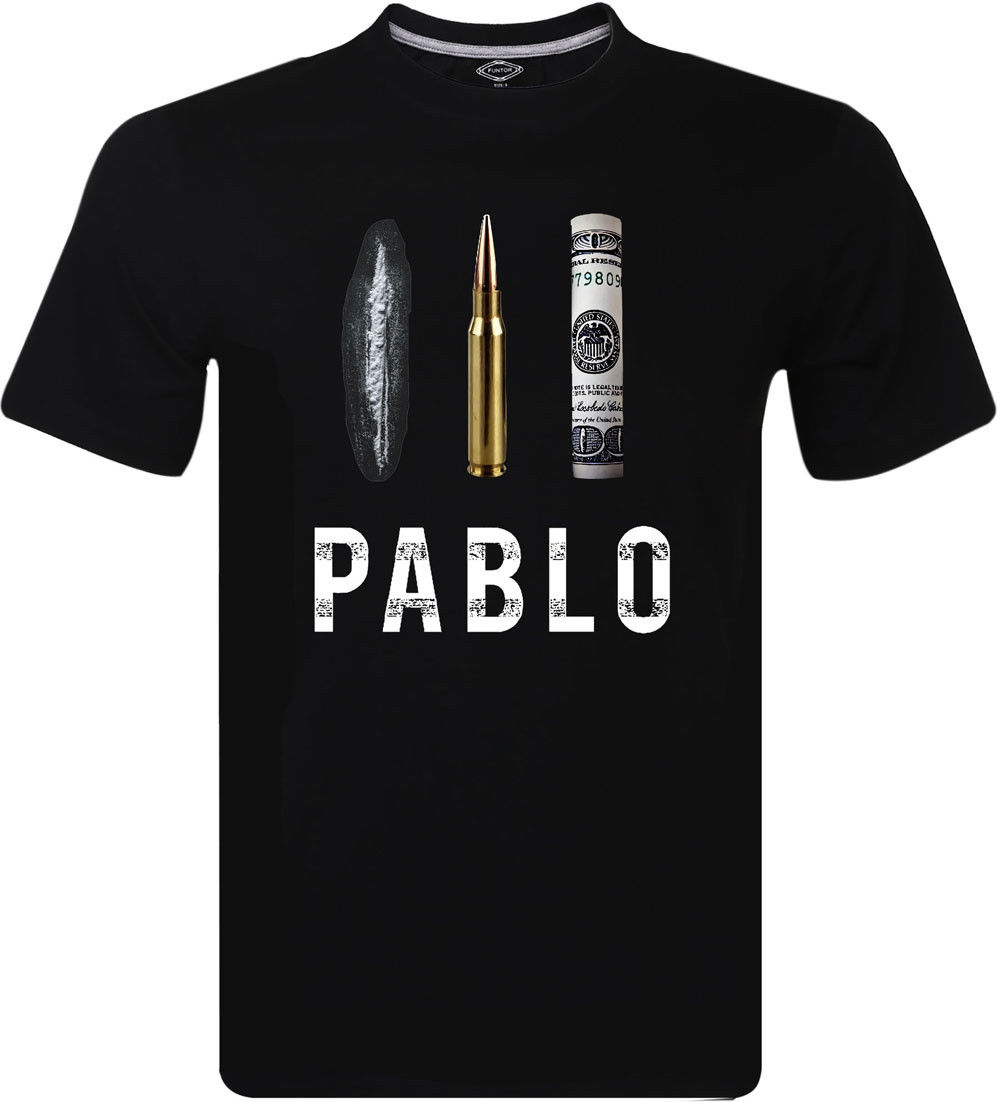 Fashion & more Pablo Escobar Dollar Cocaine Bullet T-Shirt Narcos Colombia Cartel Mens Clothing